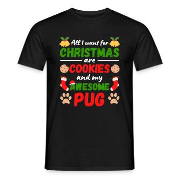 Weihnachten Mops Kekse - Männer T-Shirt - Schwarz - Vorne - AI Model Male 178 light (178cm)