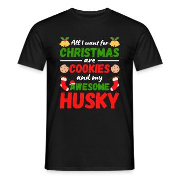 Biscuits Husky de Noël - T-shirt homme - noir - Devant - AI Model Male 178 light (178cm)