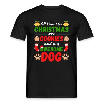 Noël avec votre chien Manger des biscuits - T-shirt homme - noir - Devant - AI Model Male 178 light (178cm)
