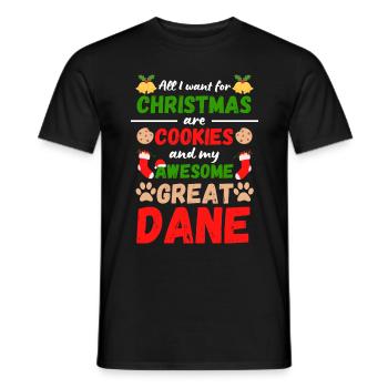Biscuits de Noël Great Dane - T-shirt homme - noir - Devant - AI Model Male 178 light (178cm)