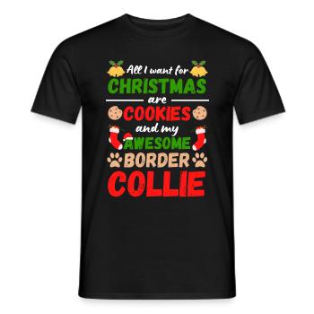 Weihnachten Border Collie Kekse - Männer T-Shirt - Schwarz - Vorne - AI Model Male 178 light (178cm)