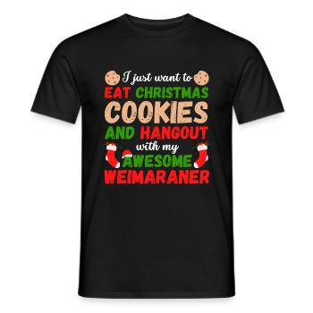 Christmas Weimaraner Biscuits - Men's T-Shirt - black - Front - AI Model Male 178 light (178cm)