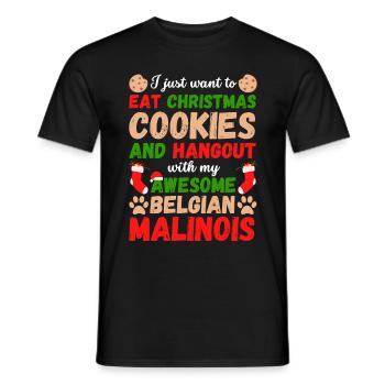 Weihnachten Belgian Malinois Kekse - Männer T-Shirt - Schwarz - Vorne - AI Model Male 178 light (178cm)