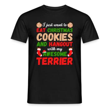 Biscuits de Noël Terrier - T-shirt homme - noir - Devant - AI Model Male 178 light (178cm)