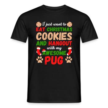 Weihnachten Mops Kekse - Männer T-Shirt - Schwarz - Vorne - AI Model Male 178 light (178cm)