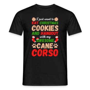 Christmas Cane Corso Cookies - Men's T-Shirt - black - Front - AI Model Male 178 light (178cm)