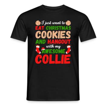 Weihnachten Collie Kekse - Männer T-Shirt - Schwarz - Vorne - AI Model Male 178 light (178cm)