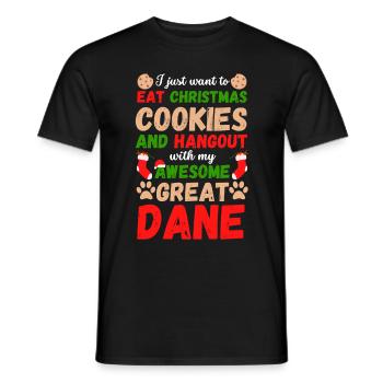 Biscuits de Noël Great Dane - T-shirt homme - noir - Devant - AI Model Male 178 light (178cm)
