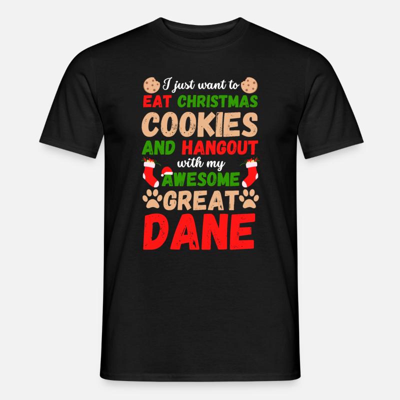 Biscuits de Noël Great Dane - T-shirt homme - noir