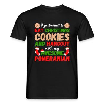 Biscuits Spitz nains de Noël - T-shirt homme - noir - Devant - AI Model Male 178 light (178cm)