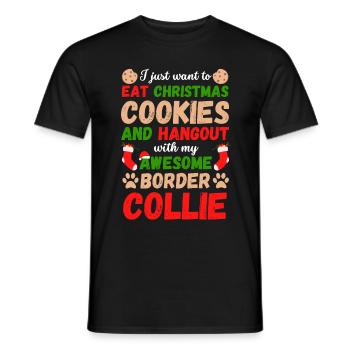 Biscuits De Noël Border Collie - T-shirt homme - noir - Devant - AI Model Male 178 light (178cm)
