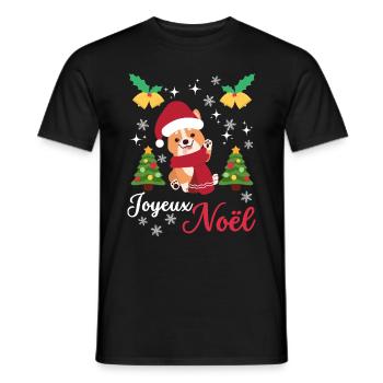 Noël Sweet Welsh Corgi Kawaii - T-shirt homme - noir - Devant - AI Model Male 178 light (178cm)