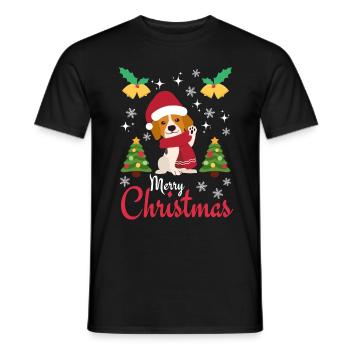 Christmas Sweet Beagle Kawaii - Men's T-Shirt - black - Front - AI Model Male 178 light (178cm)