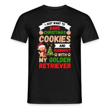 Noël Sweet Golden Retriever Kawaii - T-shirt homme - noir - Devant - AI Model Male 178 light (178cm)