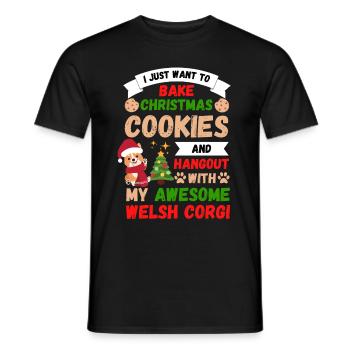 Noël Sweet Welsh Corgi Kawaii - T-shirt homme - noir - Devant - AI Model Male 178 light (178cm)