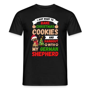 Noël Doux Berger Allemand Kawaii - T-shirt homme - noir - Devant - AI Model Male 178 light (178cm)