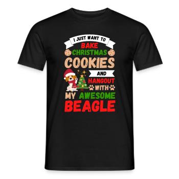 Christmas Sweet Beagle Kawaii - Men's T-Shirt - black - Front - AI Model Male 178 light (178cm)