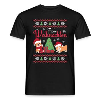 Noël Sweet Welsh Corgi Kawaii - T-shirt homme - noir - Devant - AI Model Male 178 light (178cm)