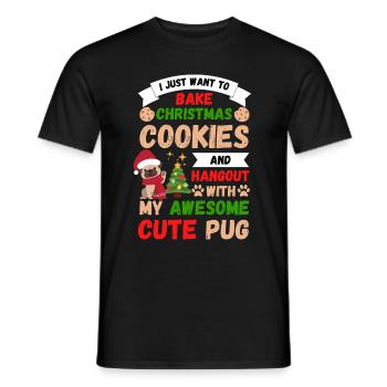 Weihnachten Süßer Mops Liebhaber Kawaii - Männer T-Shirt - Schwarz - Vorne - AI Model Male 178 light (178cm)