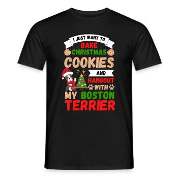 Noël Sweet Boston Terrier Kawaii - T-shirt homme - noir - Devant - AI Model Male 178 light (178cm)