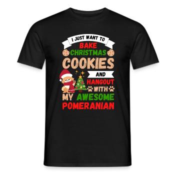 Noël Sweet Dwarf Spitz Lover Kawaii - T-shirt homme - noir - Devant - AI Model Male 178 light (178cm)