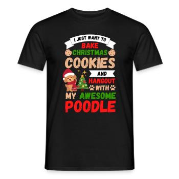 Frohe Weihnachten Süßer Pudel Kawaii - Männer T-Shirt - Schwarz - Vorne - AI Model Male 178 light (178cm)