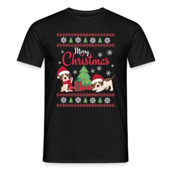 Christmas Sweet English Pointer Lover Kawaii - Men's T-Shirt - black - Front - AI Model Male 178 light (178cm)