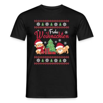 Noël Sweet Dwarf Spitz Lover Kawaii - T-shirt homme - noir - Devant - AI Model Male 178 light (178cm)