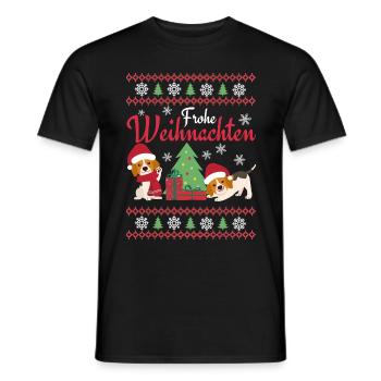 Beagle Noël - T-shirt homme - noir - Devant - AI Model Male 178 light (178cm)