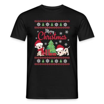 Weihnachten Süßer Dalmatiner Liebhaber Kawaii - Männer T-Shirt - Schwarz - Vorne - AI Model Male 178 light (178cm)