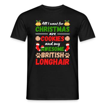 Biscuits de Noël British Longhair Cat Bake - T-shirt homme - noir - Devant - AI Model Male 178 light (178cm)