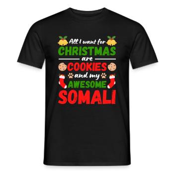 Biscuits de noël pour chats somaliens - T-shirt homme - noir - Devant - AI Model Male 178 light (178cm)