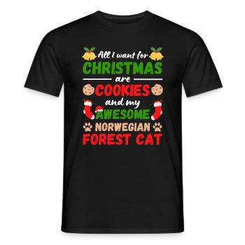 Weihnachten Waldkatze Kekse - Männer T-Shirt - Schwarz - Vorne - AI Model Male 178 light (178cm)