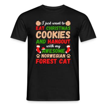 Weihnachten Waldkatze Kekse - Männer T-Shirt - Schwarz - Vorne - AI Model Male 178 light (178cm)
