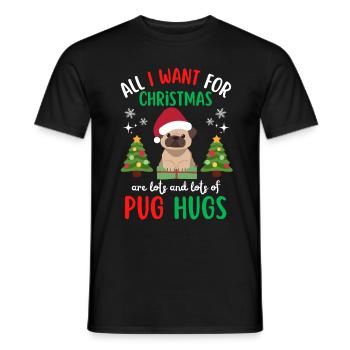 Weihnachten Süßer Mops Liebhaber Kawaii - Männer T-Shirt - Schwarz - Vorne - AI Model Male 178 light (178cm)