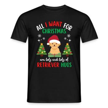 Christmas Sweet Golden Retriever Kawaii - Men's T-Shirt - black - Front - AI Model Male 178 light (178cm)