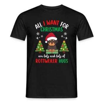 Weihnachten Süßer Rottweiler Liebhaber Kawaii - Männer T-Shirt - Schwarz - Vorne - AI Model Male 178 light (178cm)