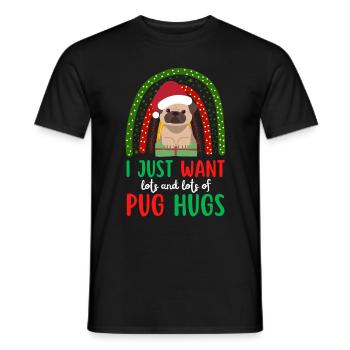 Amant de carlin mignon de Noël kawaii - T-shirt homme - noir - Devant - AI Model Male 178 light (178cm)