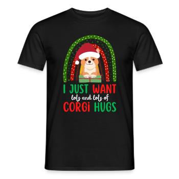 Noël mignon Welsh Corgi Kawaii - T-shirt homme - noir - Devant - AI Model Male 178 light (178cm)