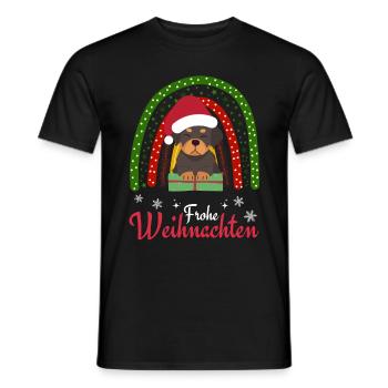 Weihnachten Süßer Rottweiler Liebhaber Kawaii - Männer T-Shirt - Schwarz - Vorne - AI Model Male 178 light (178cm)