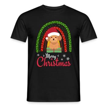 Frohe Weihnachten Süßer Pudel Kawaii - Männer T-Shirt - Schwarz - Vorne - AI Model Male 178 light (178cm)