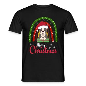 Noël Sweet Boston Terrier Kawaii - T-shirt homme - noir - Devant - AI Model Male 178 light (178cm)
