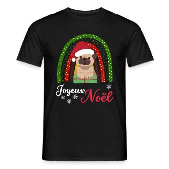 Weihnachten Süßer Mops Liebhaber Kawaii - Männer T-Shirt - Schwarz - Vorne - AI Model Male 178 light (178cm)