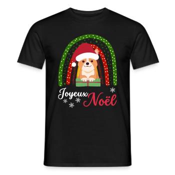Noël Sweet Welsh Corgi Kawaii - T-shirt homme - noir - Devant - AI Model Male 178 light (178cm)
