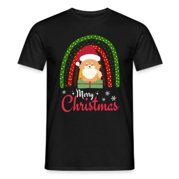 Noël Sweet Dwarf Spitz Lover Kawaii - T-shirt homme - noir - Devant - AI Model Male 178 light (178cm)