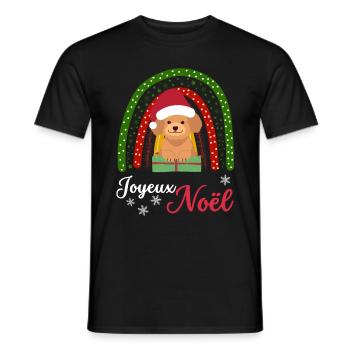 Frohe Weihnachten Süßer Pudel Kawaii - Männer T-Shirt - Schwarz - Vorne - AI Model Male 178 light (178cm)
