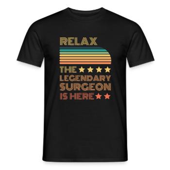 Relax the Legendary Surgeon is retro here - Men's T-Shirt - black - Front - AI Model Male 178 light (178cm)