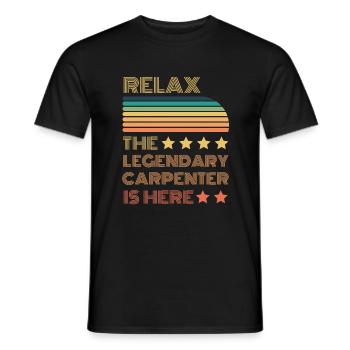 Relax the legendary carpenter is retro - Men's T-Shirt - black - Front - AI Model Male 178 light (178cm)