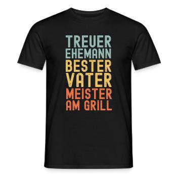 Ehemann Vater Papa Grillmeister BBQ Held Legende - Männer T-Shirt - Schwarz - Vorne - AI Model Male 178 light (178cm)