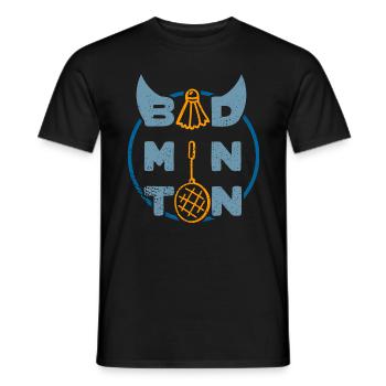Badminton (Typo-Ball-Racket-Edition) - T-shirt homme - noir - Devant - AI Model Male 178 light (178cm)